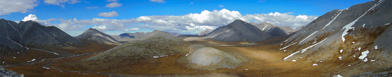 The view north from a ridge in the lower Itkamalik River Valley