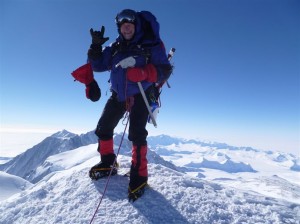 Dave atop the highest point in Antarctica