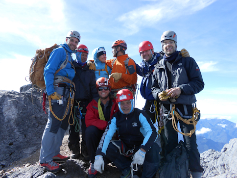 Victory! The team on the summit of Carstensz Pyramid